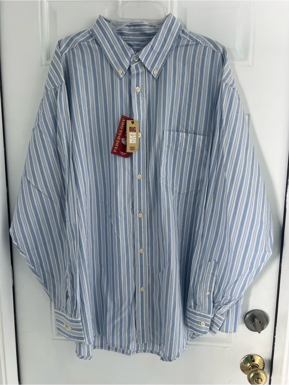 NWT Gaded Glory Men’s Shirt Striped Size 2XL Blue  100% Cotton Long Sleeve #921